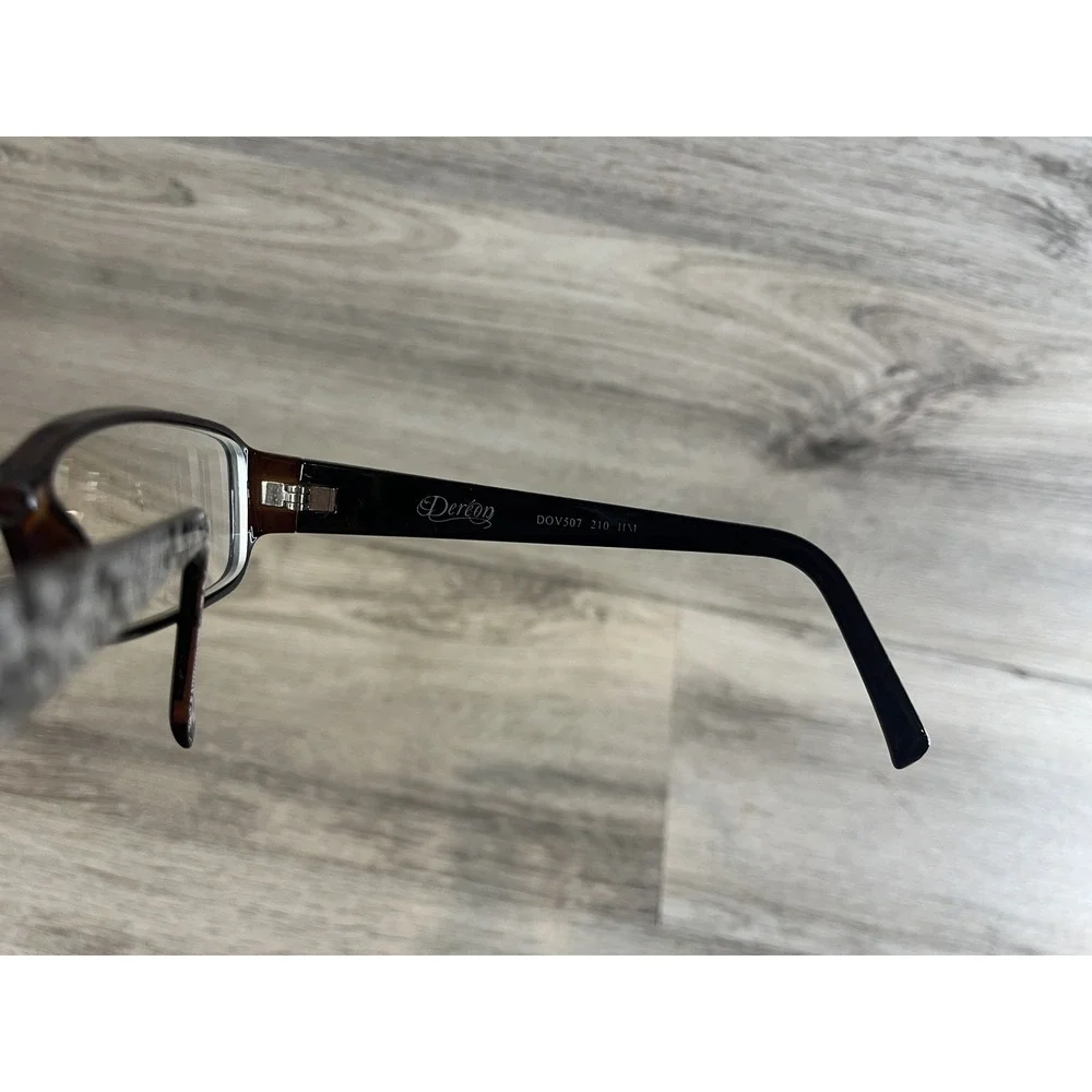 Dereon DOV507 505 Eyeglasses Frames Only Brown‎ Rectangular Full Rim 55-20-140